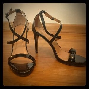 Strappy black heels